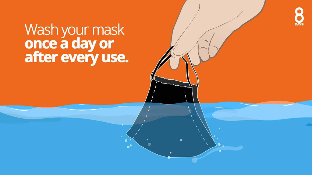 digital illustration of reminder wash your mask everyday or every after use