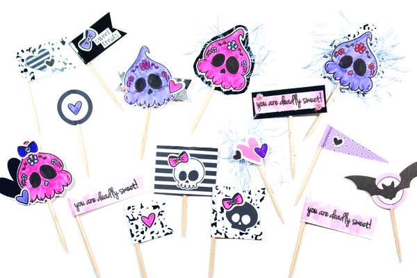 Deadly Desserts Donut Party Picks By Dani. Papercakes design team. www.serenabee.com 