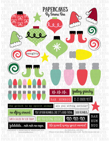 feeling grinchy element sheet. papercakes by serena bee