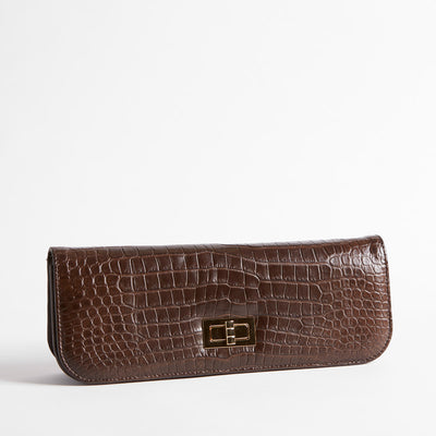 crocodile clutch bag