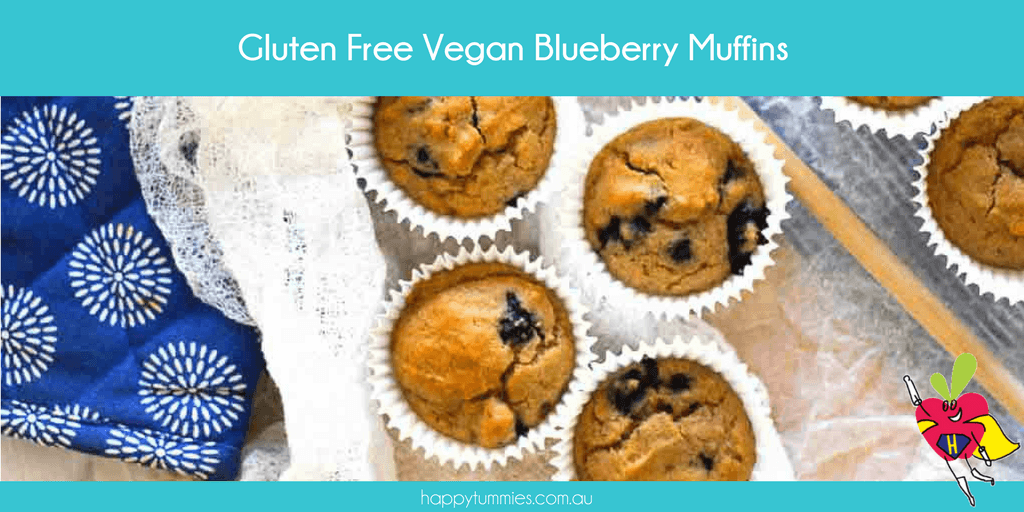 Gluten Free Vegan Blueberry Muffins - Happy Tummies
