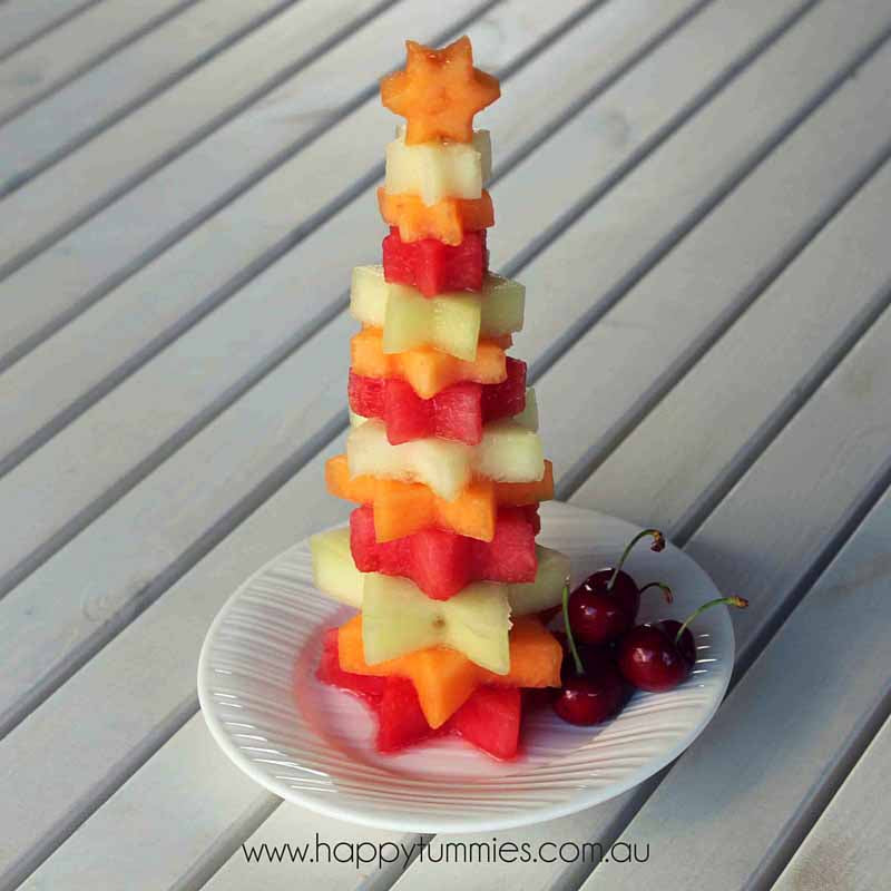 Healthy Christmas Food - Fruit Christmas Trees - Happy Tummies