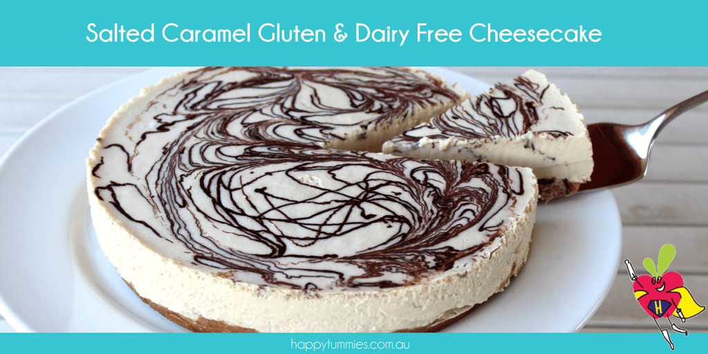 Salted Caramel Gluten Free & Dairy Free Cheescake - Happy Tummies