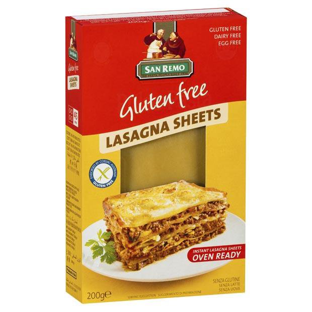 San Remo Gluten Free Lasagna Sheets 200g | gluten free pasta - Happy  Tummies Pty Ltd