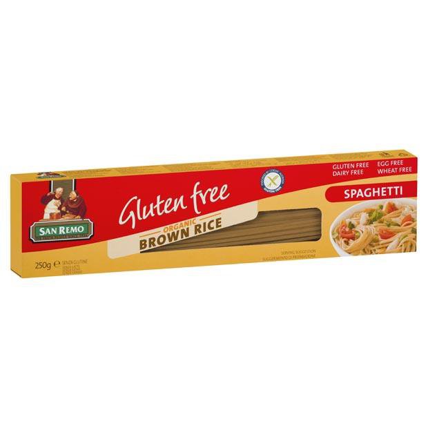 San Remo Gluten Free Organic Brown Rice Spaghetti | gluten free pasta -  Happy Tummies Pty Ltd