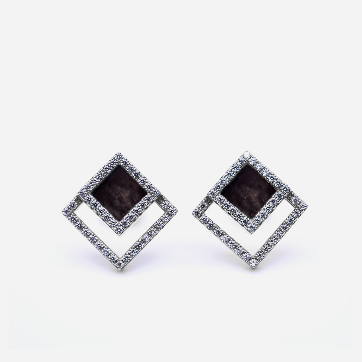 White With Black Stud Earrings – JAX Atelier