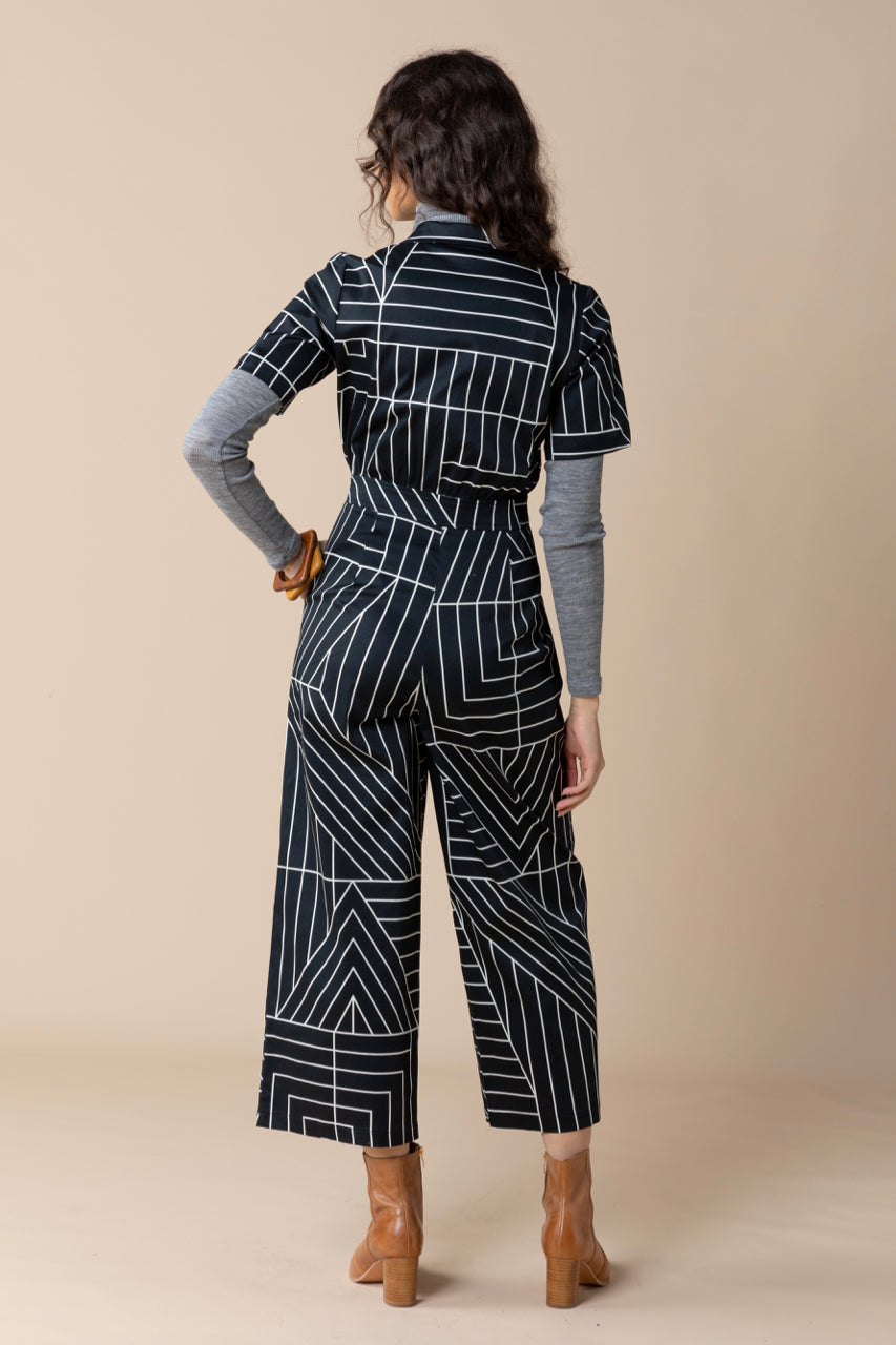 striped all in one jumpsuit