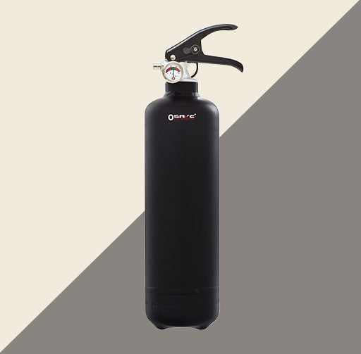 black fire extinguisher