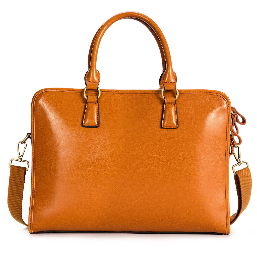Kattee Women&#39;s Leather Briefcase Messenger Bag 14&quot; Laptop Handbag – katteeus