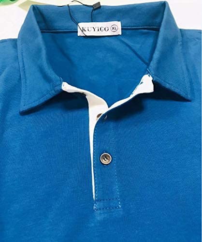 KUYIGO Men's Short & Long Sleeve Polo Shirts Casual Slim Fit Basic Des ...