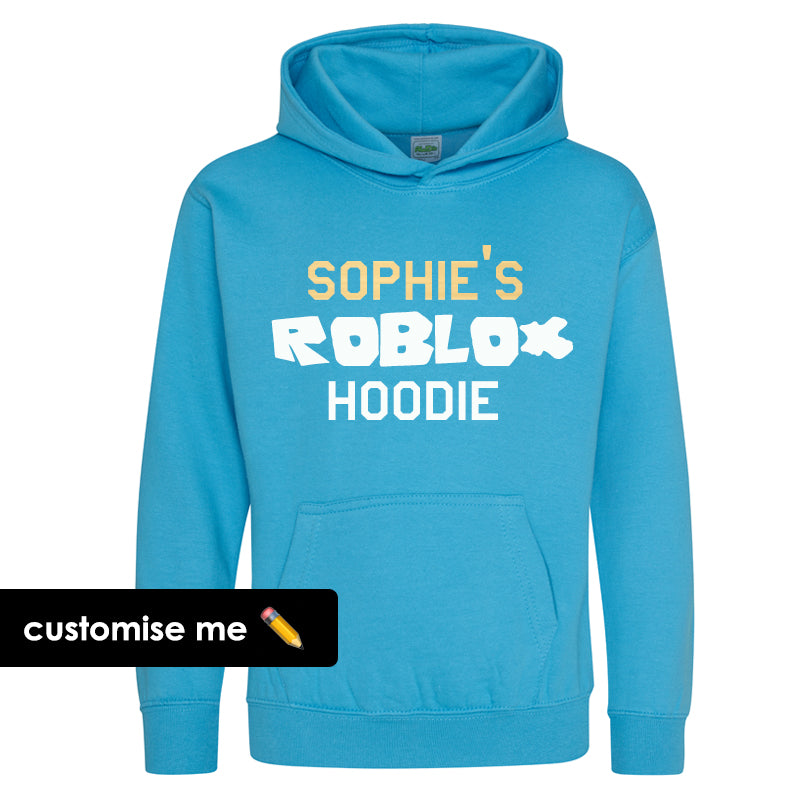 Personalised Roblox Kids Hoodie Mrk X My Rocking Kids - roblox blue hoodie