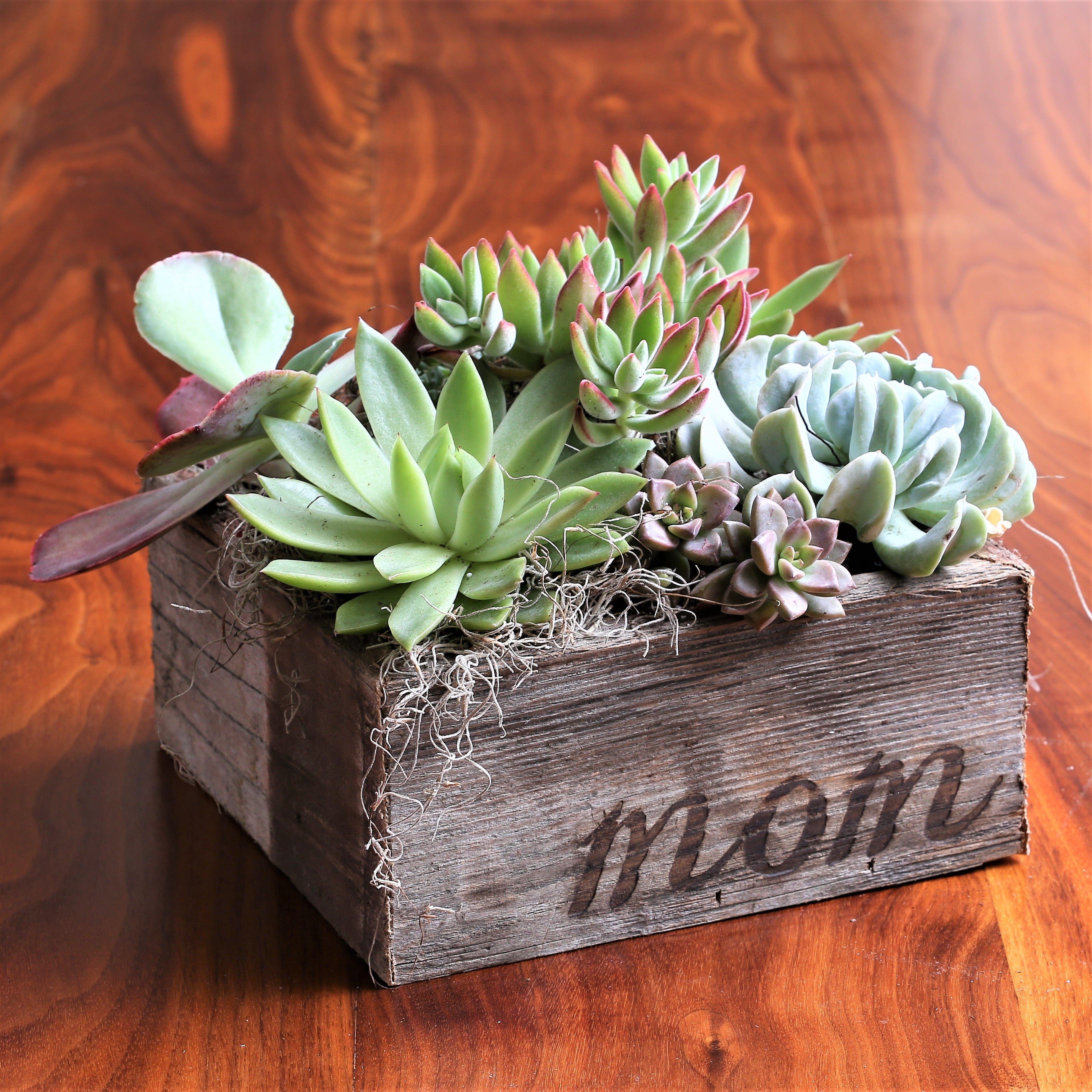 Reclaimed Wood Planter - Small Wooden Stool Reclaimed Wood Plant Stand ...