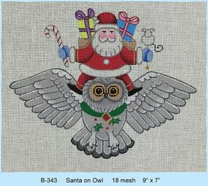 Santa on Owl - BeStitched Needlepoint