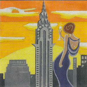 AP4786  LADY IN NEW YORK - BeStitched Needlepoint