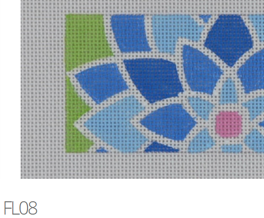 FL08 - Blue Graphic Flower Rectangle