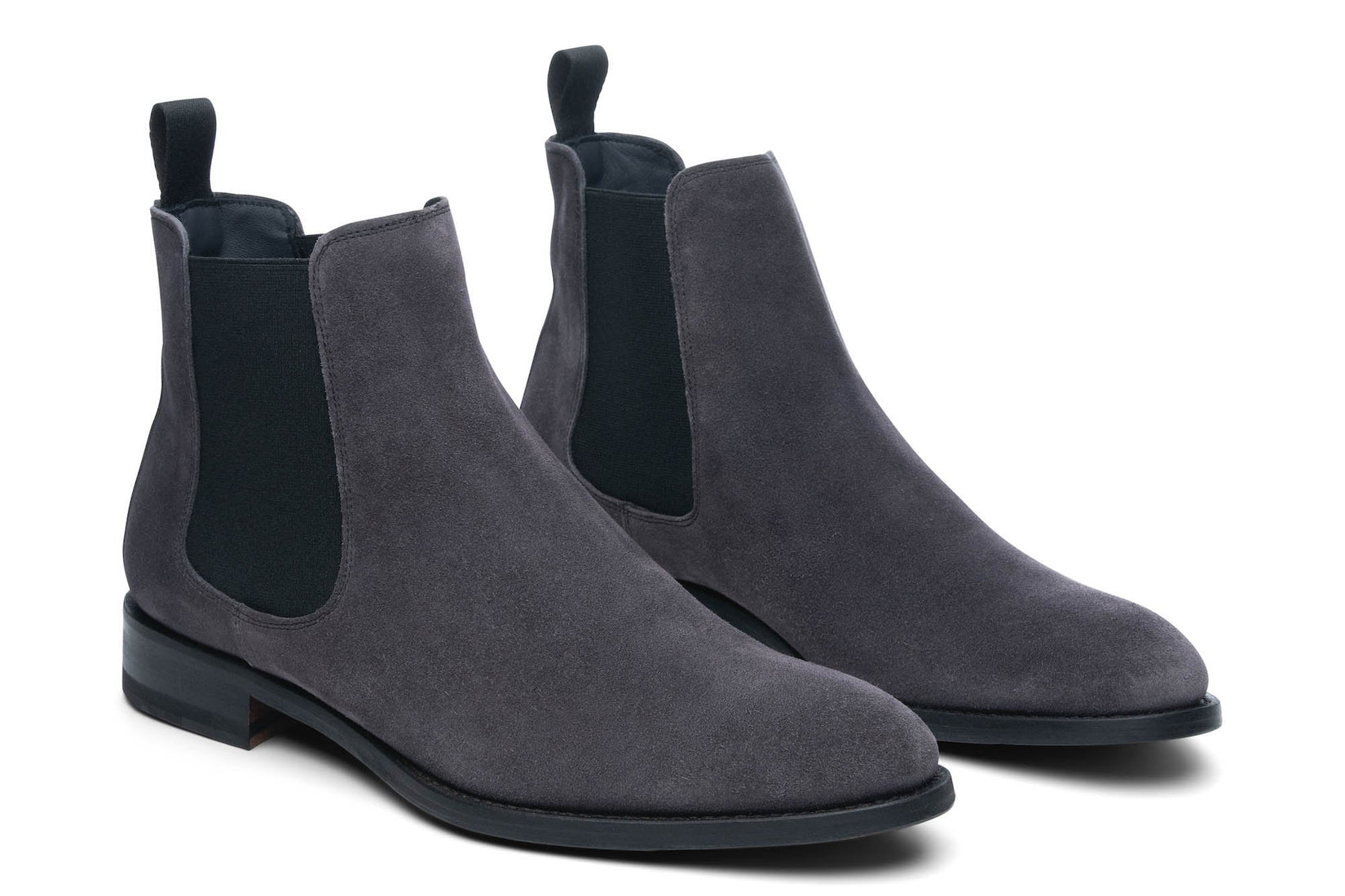 gray suede chelsea boots