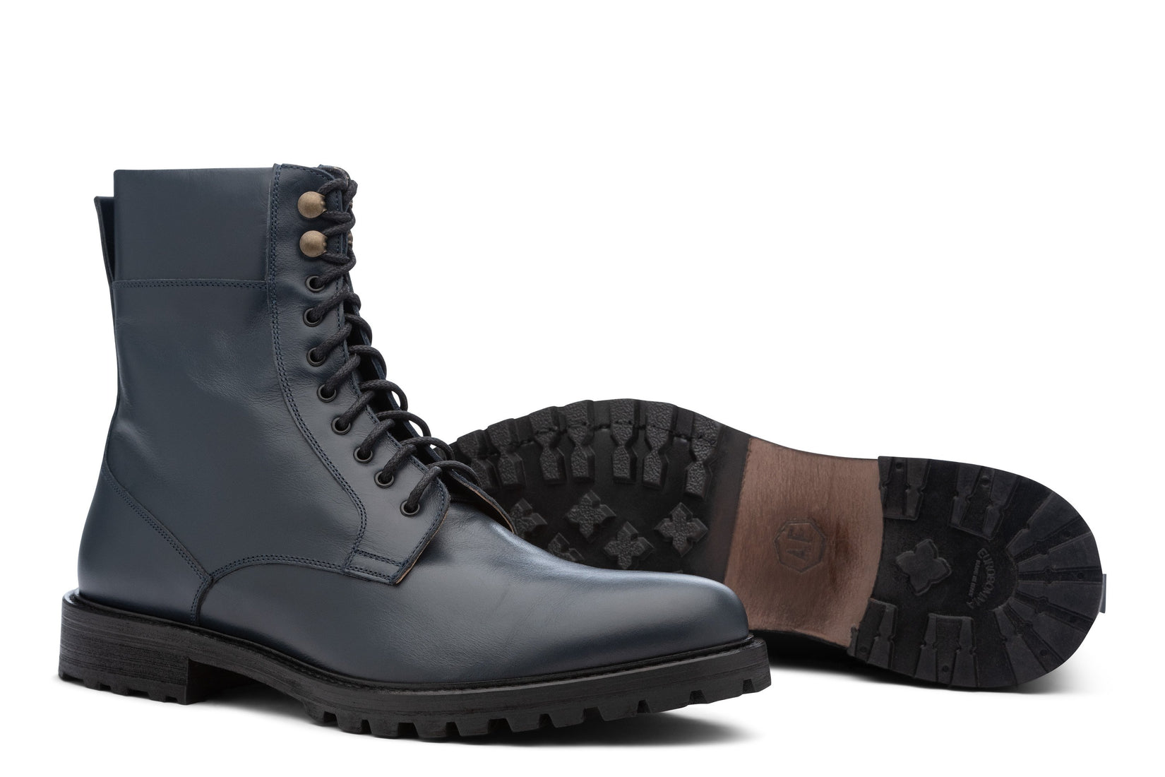 navy blue combat boots