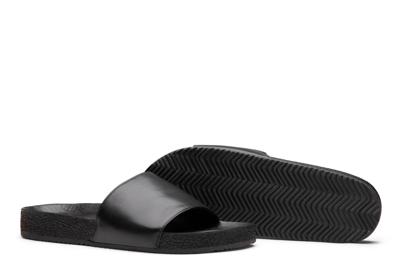 black slide sandal