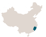 A map of China with Fujian Province outlined