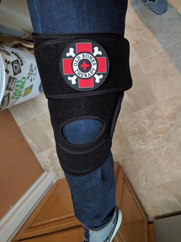 Old Bones Therapy Wearing Our Knee Support Prototype