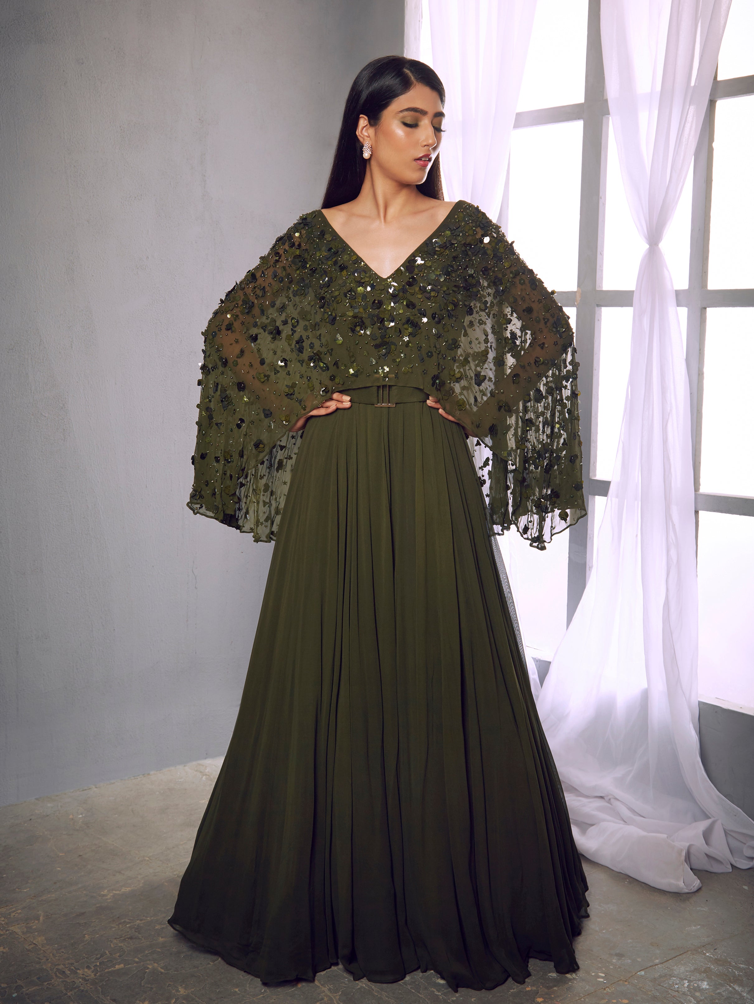 hunter green gown