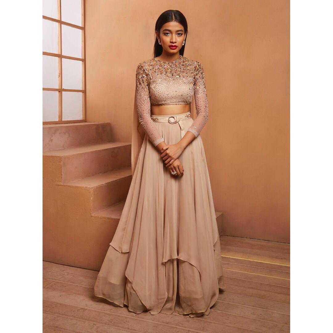 champagne lehenga