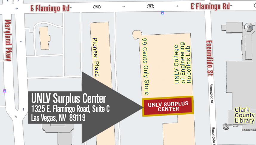 Map to Surplus Center on Flamingo Road