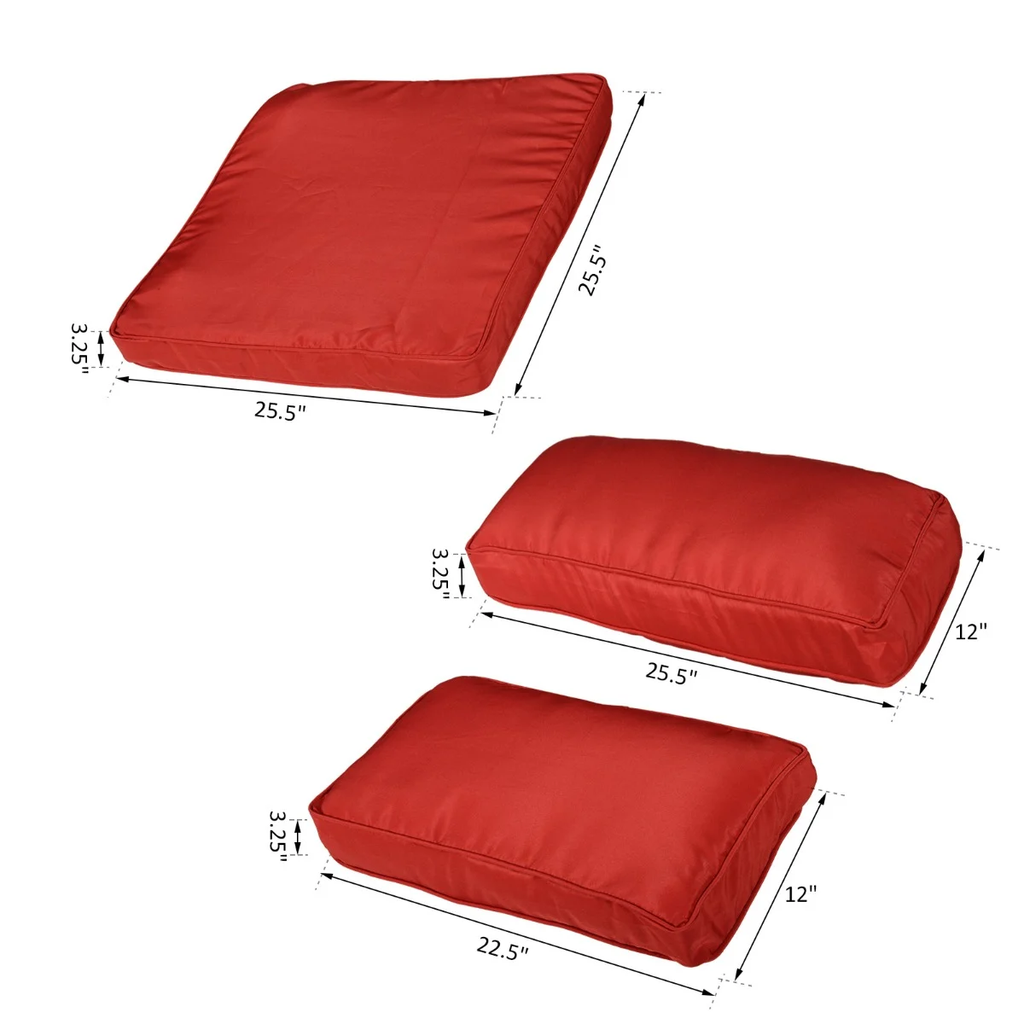 14pc Patio Rattan Sofa Set Cushion Cover - Red – Betel Canada