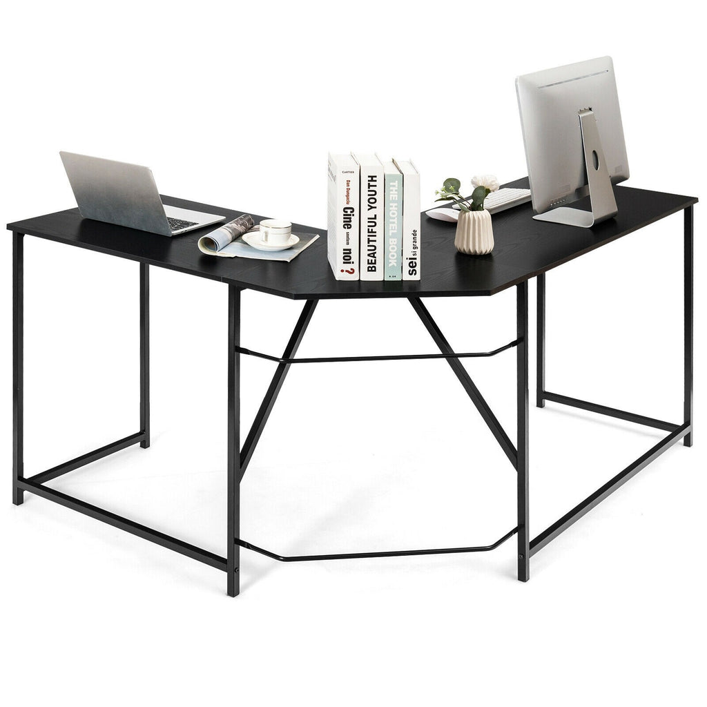 L Shaped Corner Home Office Desk - Black – Betel Canada