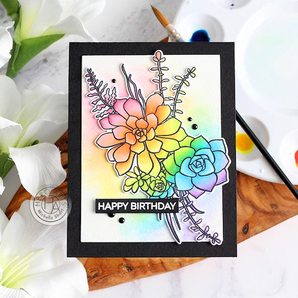 Rainbow Succulent Bouquet by Michelle Short for Hero Arts