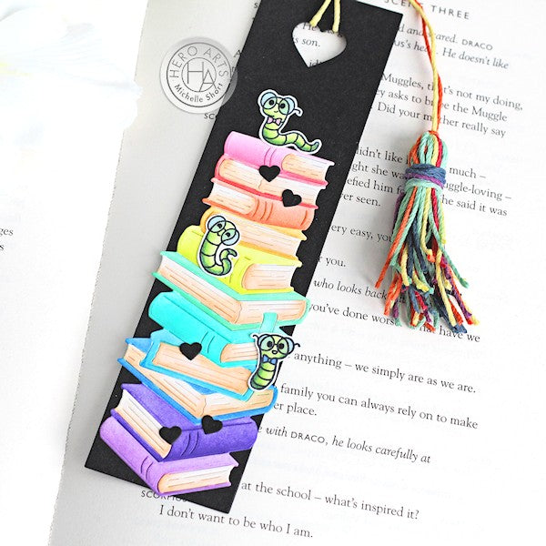 Bookworm Bookmark by Michelle Short for Hero Arts