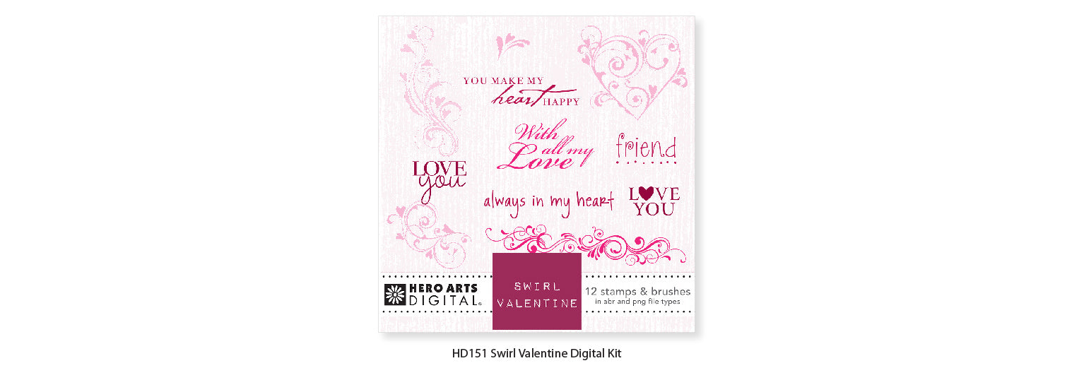 Swirl Valentine Digital Kit