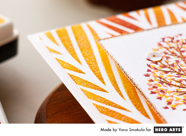 Fall Blessings Card with Color Layering Autumn Tree by Yana Smakula for Hero Arts