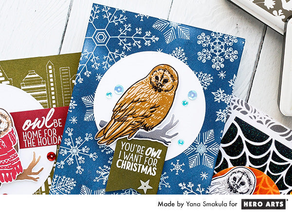 You're owl I want for Christmas card by Yana Smakula for Hero Arts