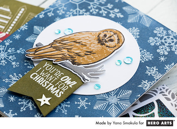 You're owl I want for Christmas card by Yana Smakula for Hero Arts