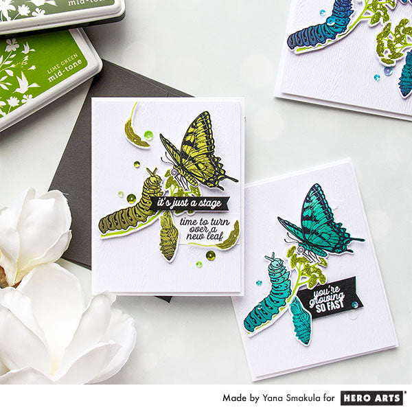  Color Layering Caterpillar Cards by Yana Smakula for Hero Arts