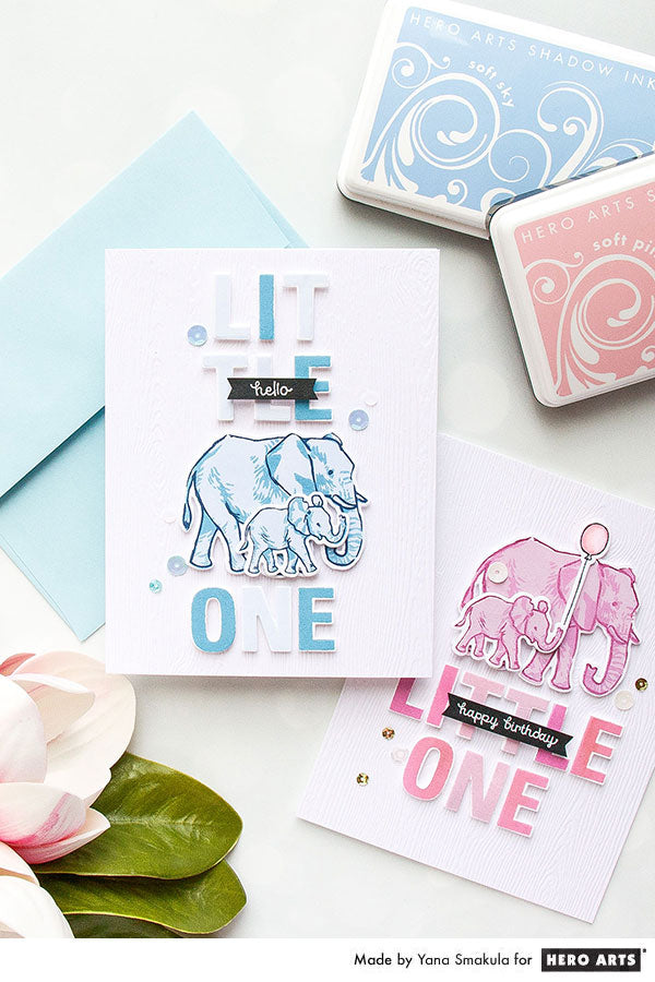 Color Layering Elephant Cards with Yana for Hero Arts