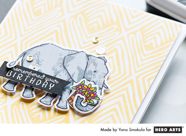 Color Layering Elephant Cards with Yana for Hero Arts