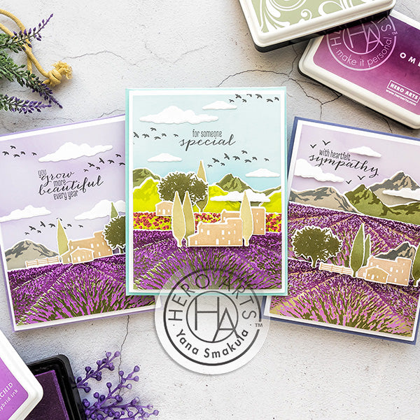 Lavender Field Heroscape cards by Yana Smakula for Hero Arts