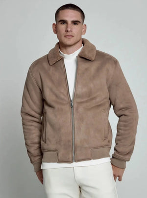 EVOLUTION SHERPA BOMBER JACKET - CHATOboutique - Sherpa Lined Bomber Jacket
