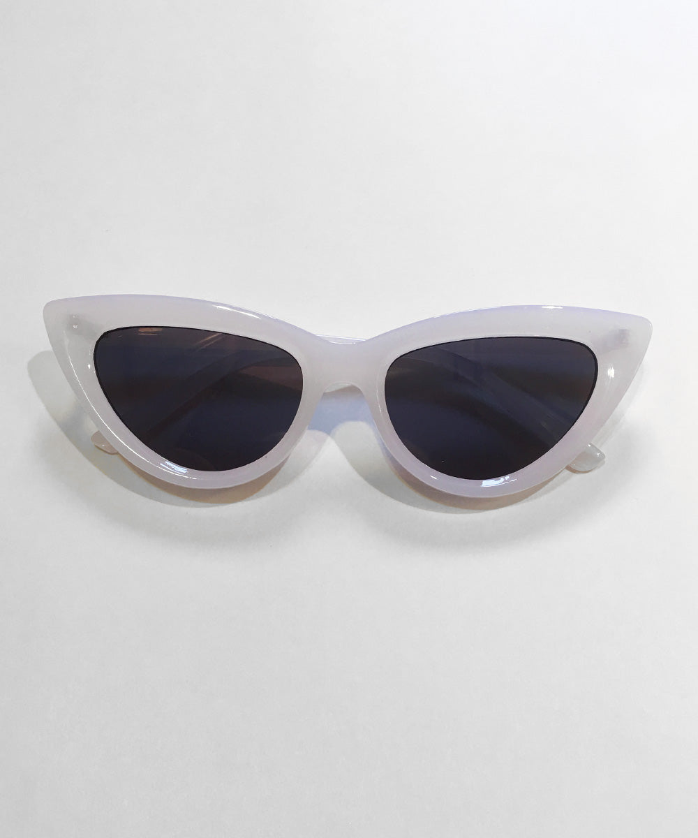 White Translucent Classic 1950s Cat Eye Inset Lens Sunglasses – Pinup ...