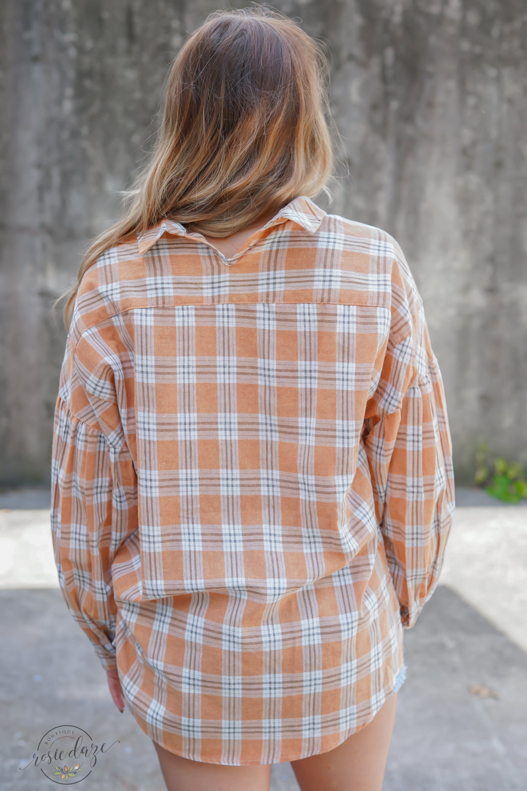 Picking Pumpkins Plaid Top