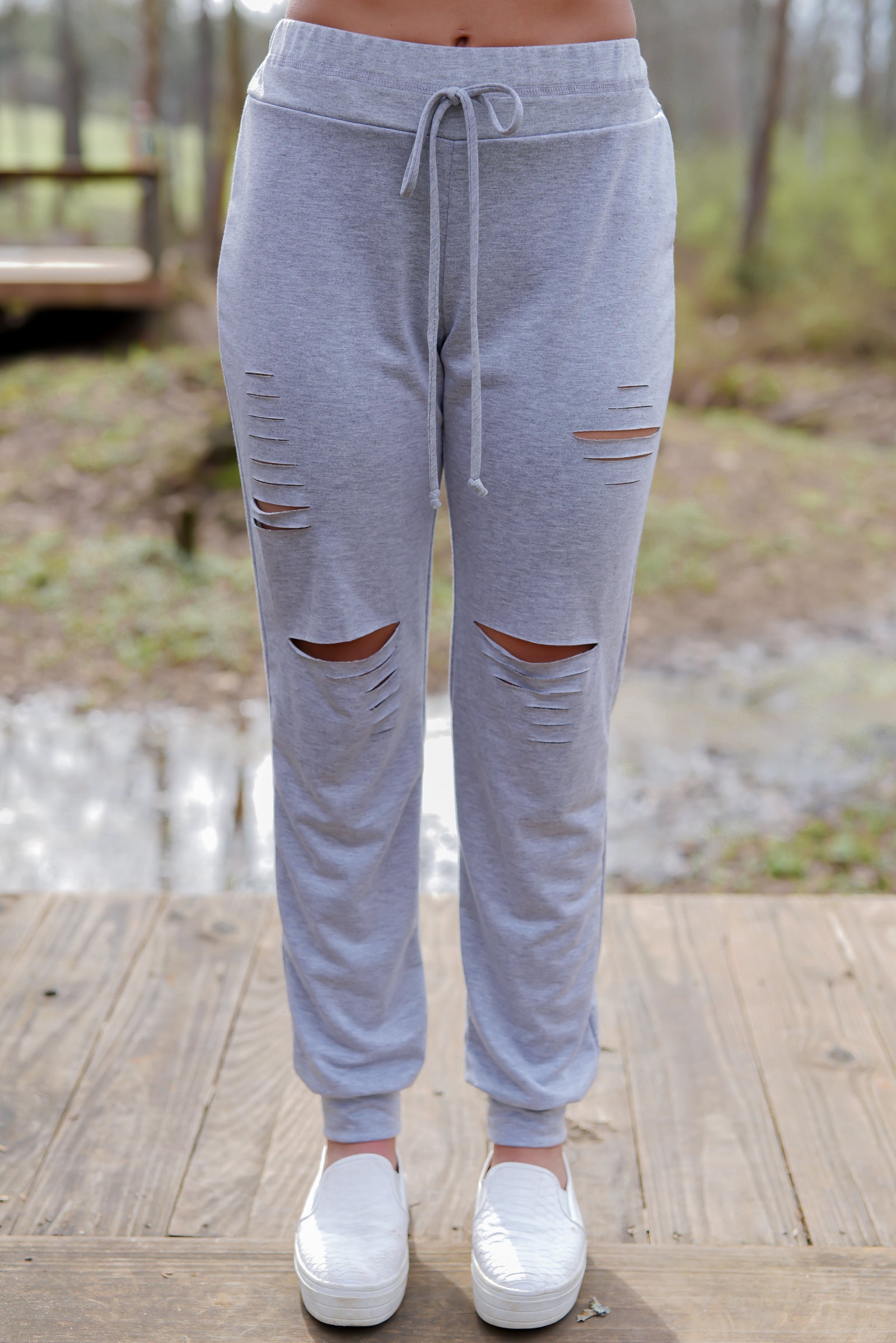 distressed jogger pants