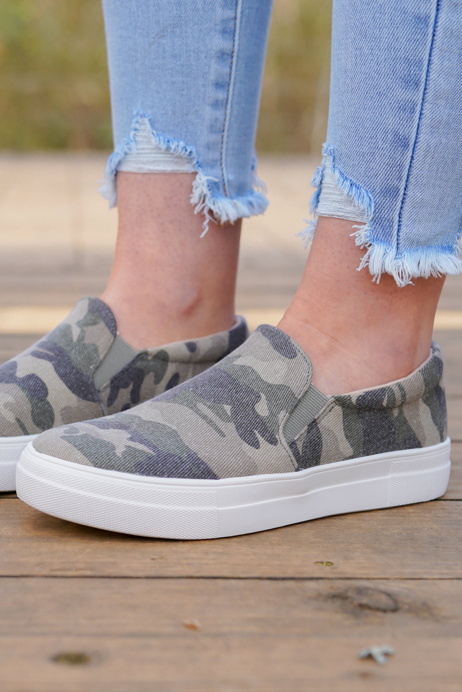 camouflage platform sneakers