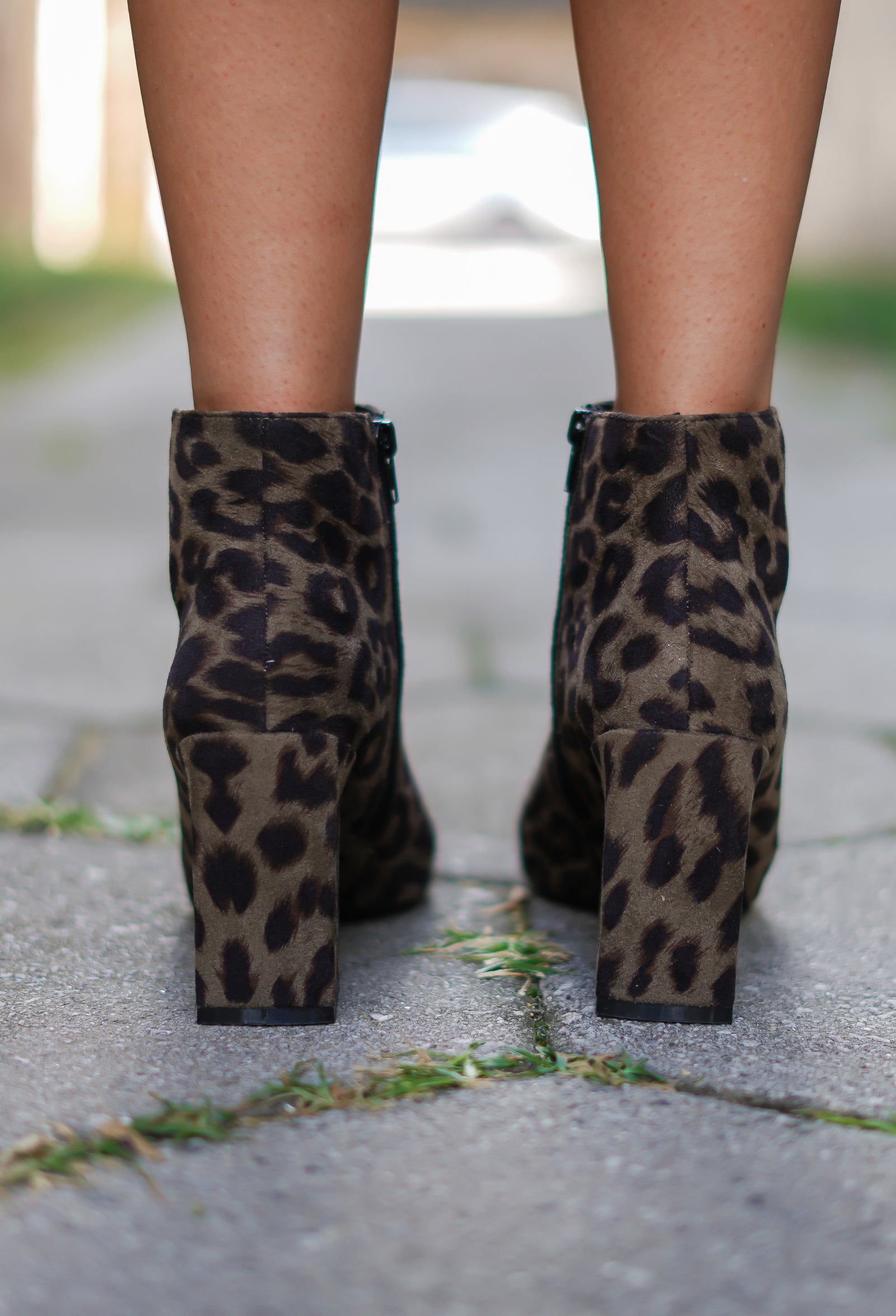 gray leopard booties