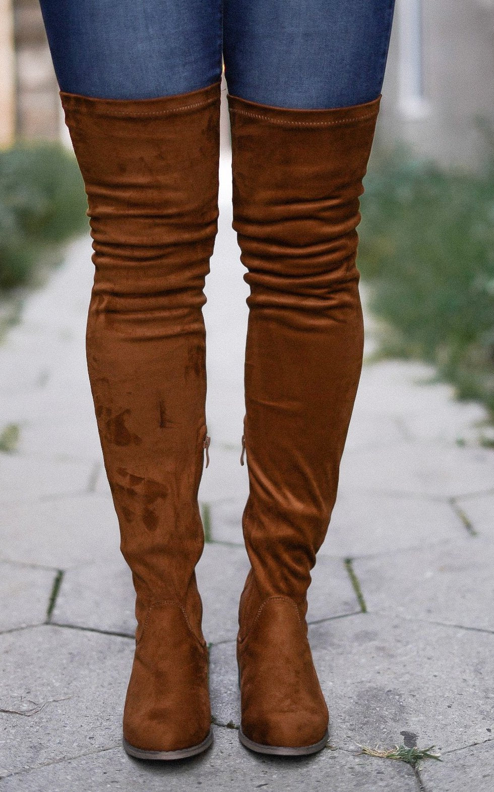 camel thigh high suede boots