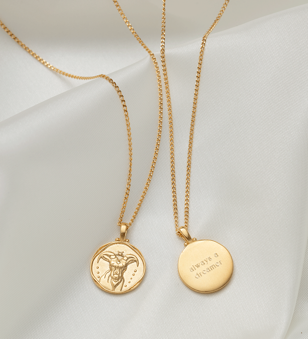 CAPRICORN ZODIAC NECKLACE (18K GOLD VERMEIL) – KIRSTIN ASH (Australia)