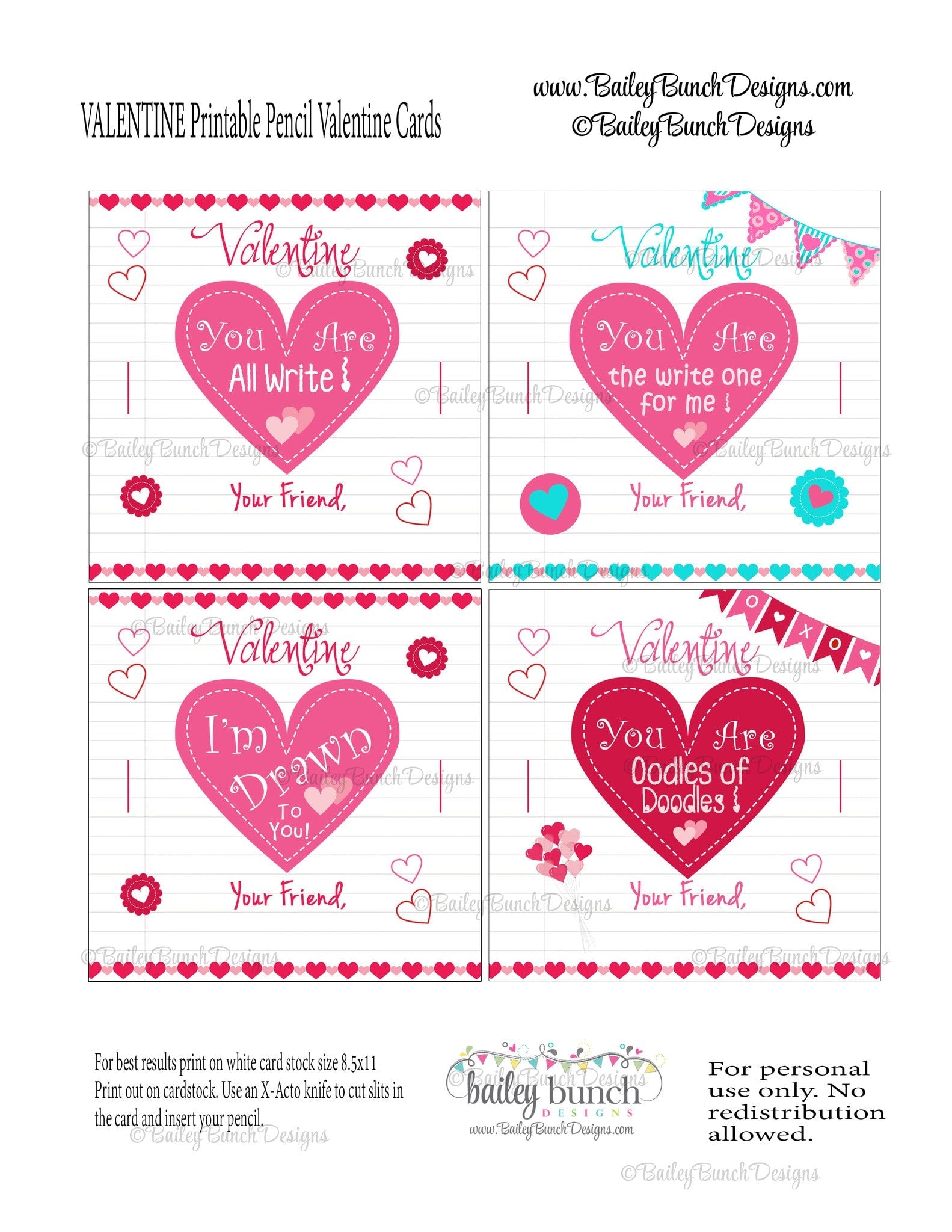 Pencil Valentines, You are All Write Valentines IDVDAYPENCIL0520