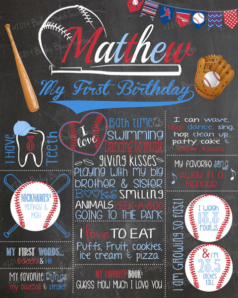 Download Baseball Birthday Chalkboard, BBALLCHALK0520 - Bailey ...