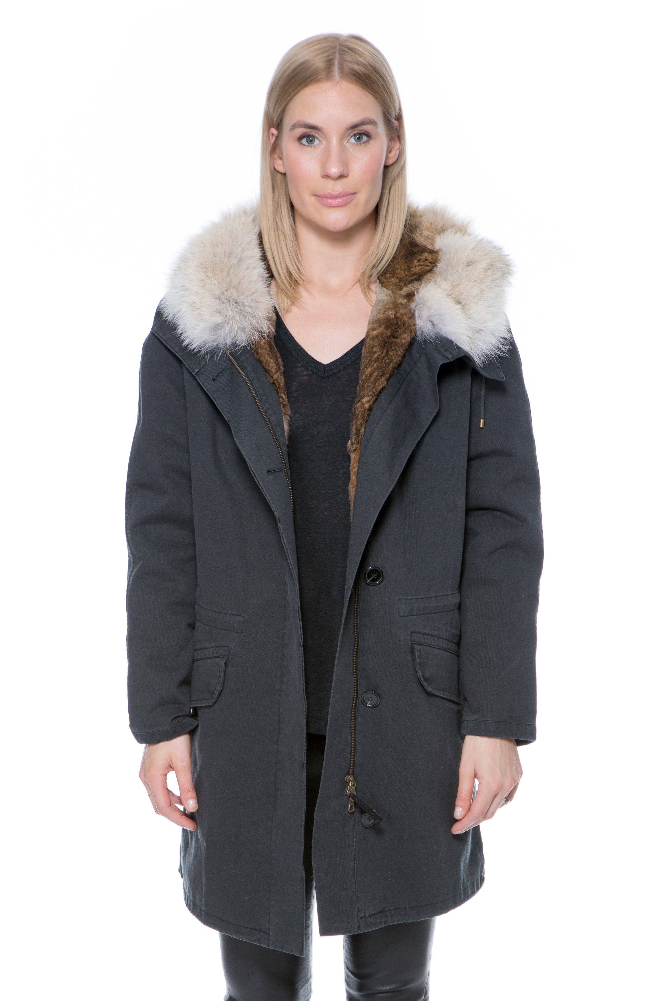 yves salomon black parka